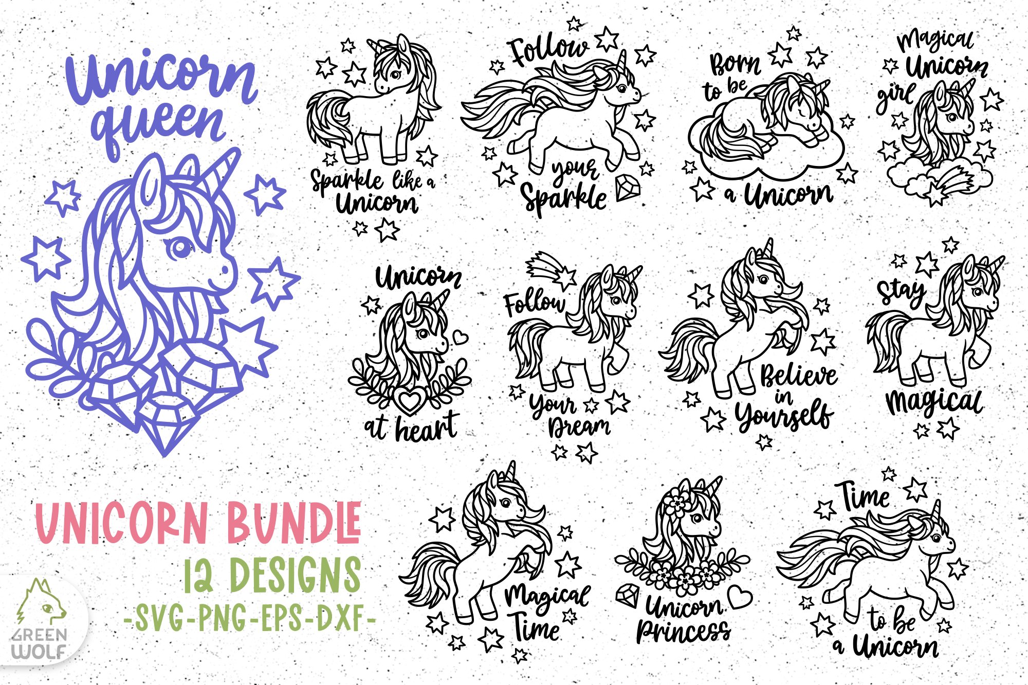 Unicorn svg bundle Magical inspirational quotes svg bundle