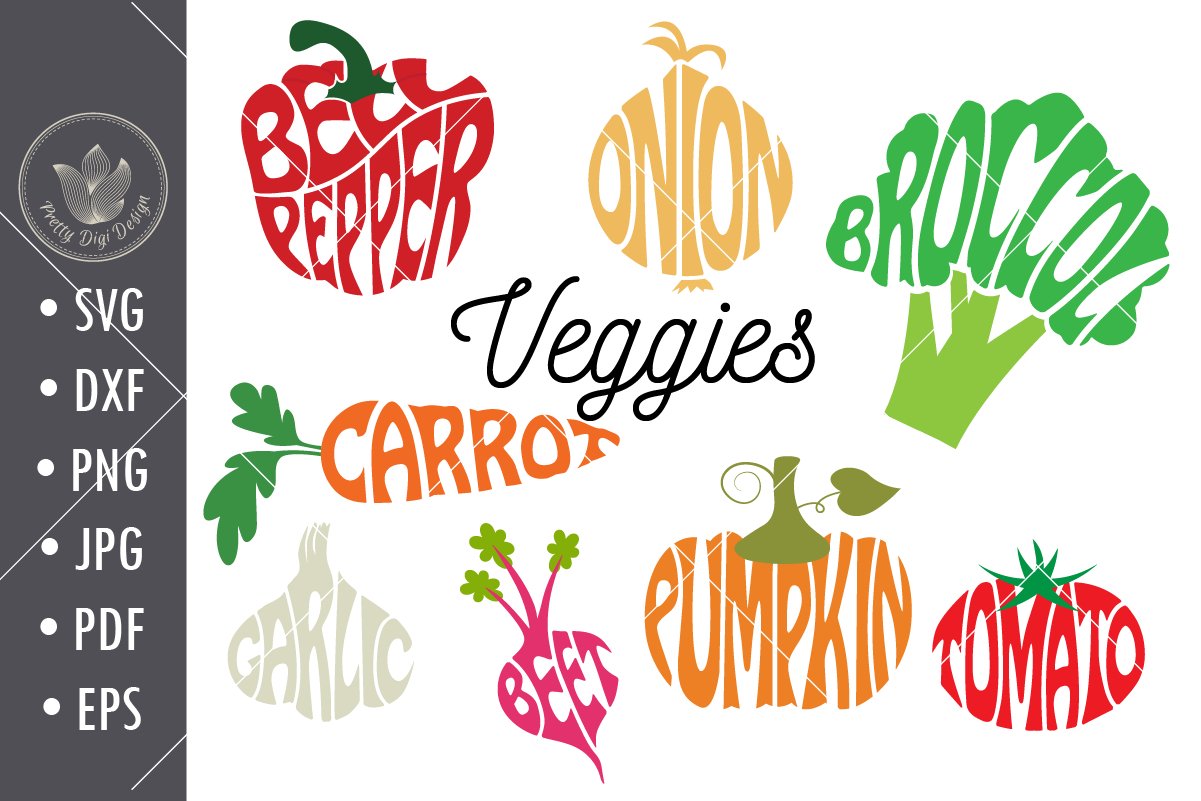 Vegetables Cut Files | Veggies Word Art 2