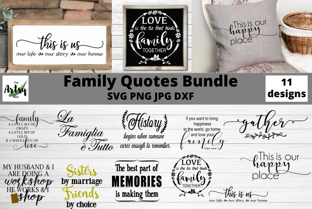 Family quotes svg bundle, Family sayings, Farmhouse signs