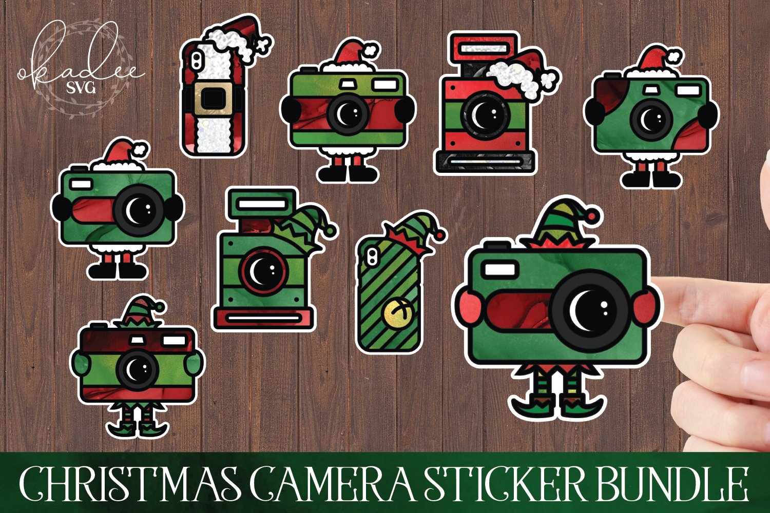 Christmas Camera Sticker Bundle | Santa Cam Sticker PNG
