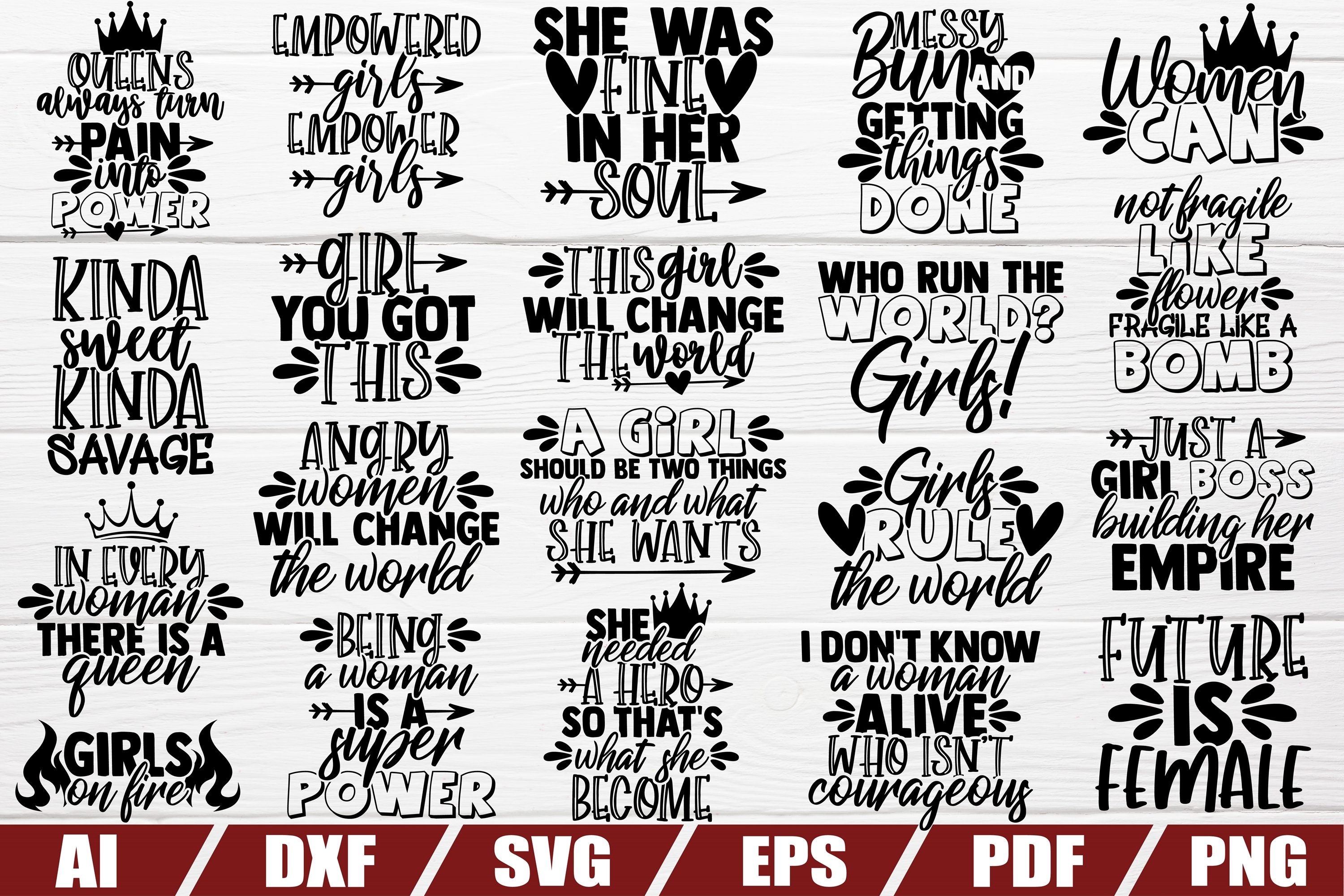 Girl Power SVG Bundle | Woman Sayings | Shirt |Funny Quotes