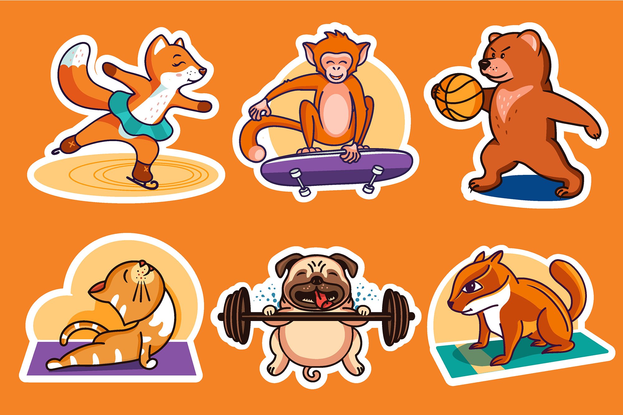 Sport animals for kids shirt designs. Sport bundle
