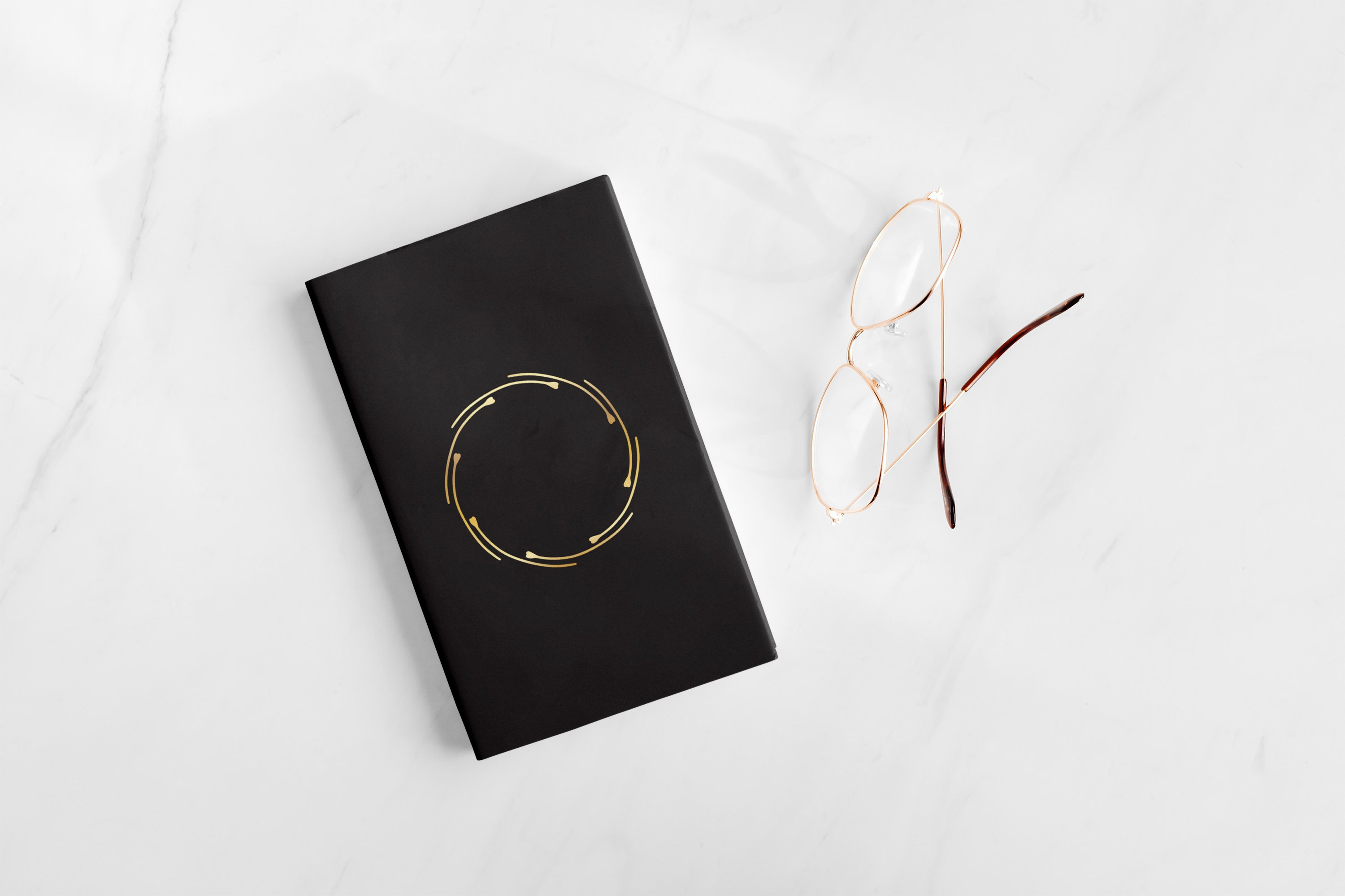 Gold hearts monogram frames and text dividers bundle 2