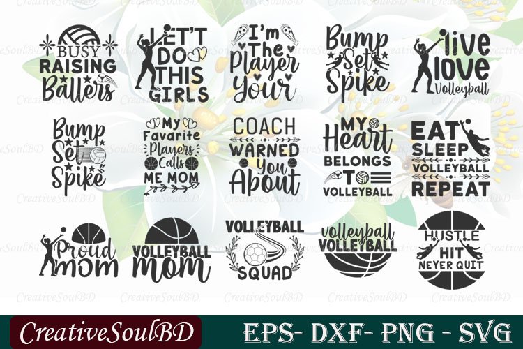 Volleyball SVG Bundle Cut File, Volleyball Quotes Svg,