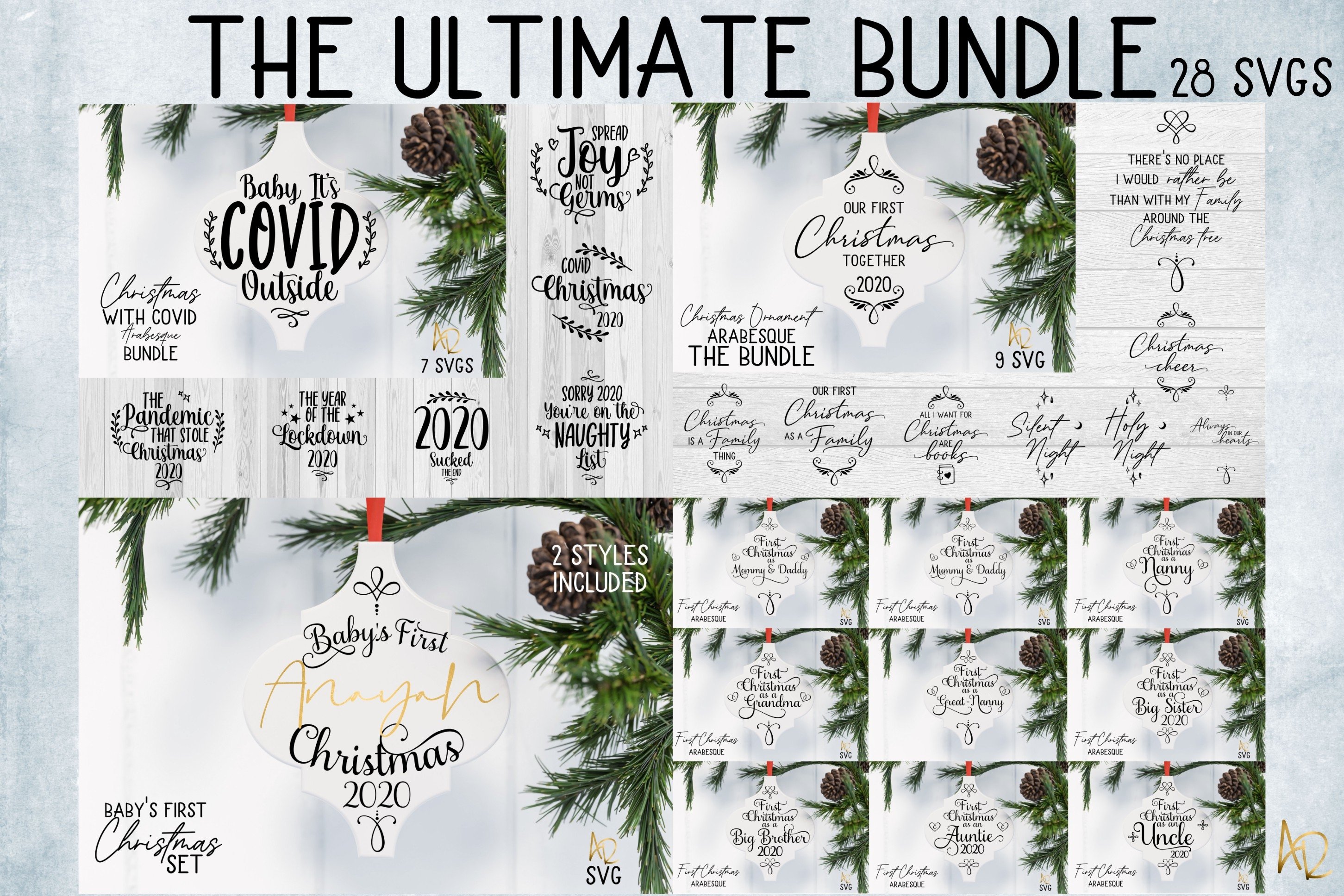 Arabesque Tile The Ultimate Ornament Bundle| Family Covid