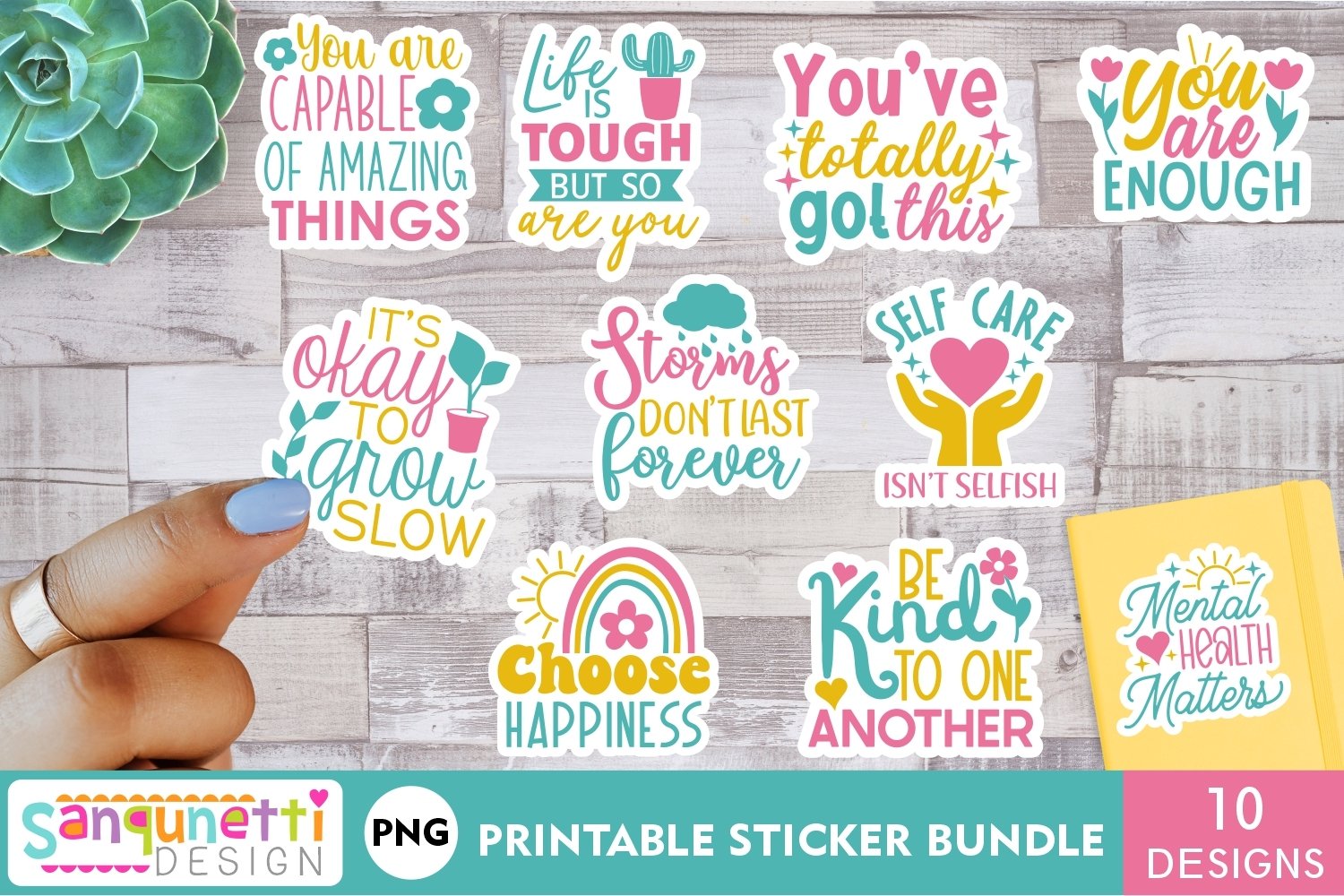 Mental Health Inspirational sticker bundle