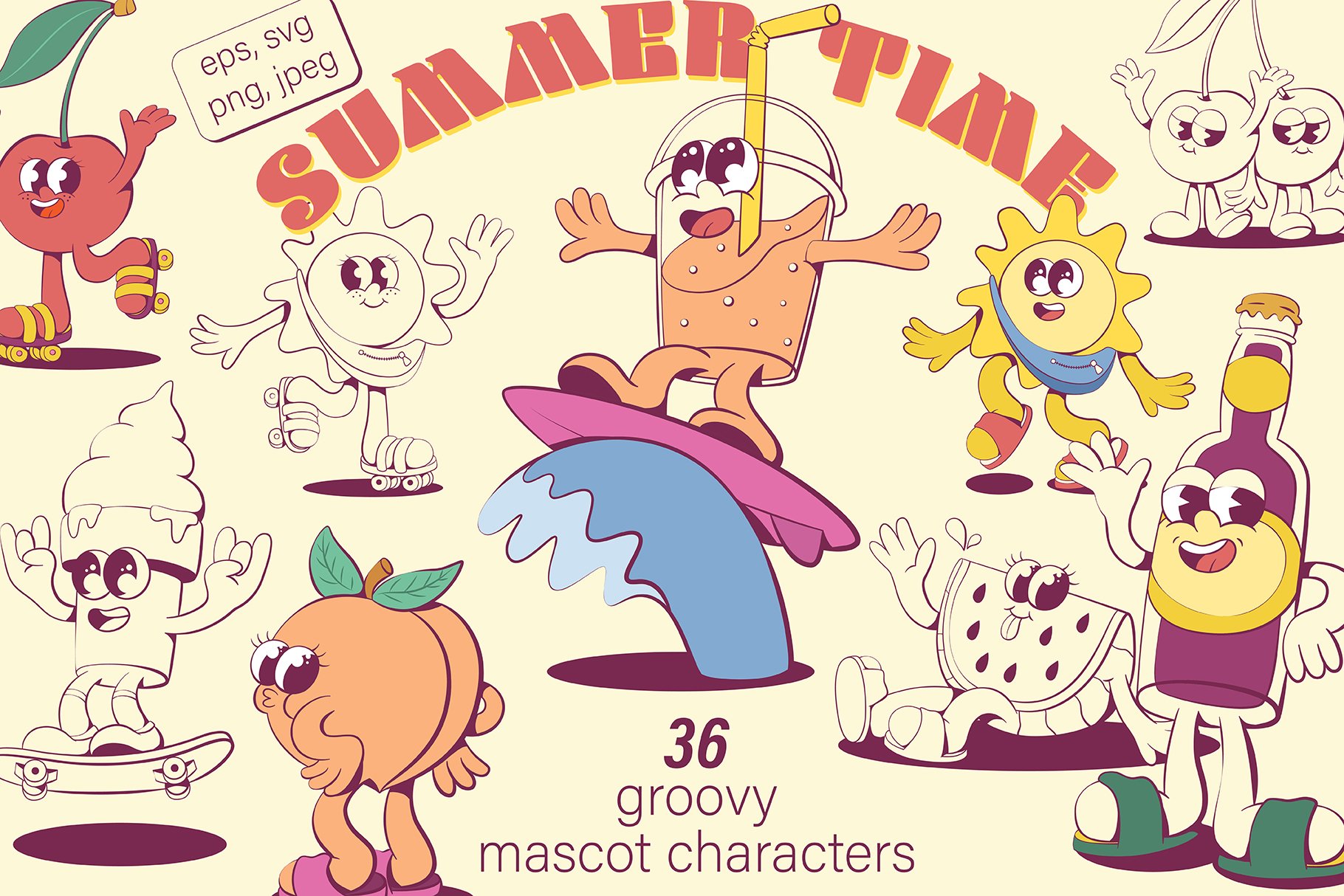 Groovy Summer Mascots