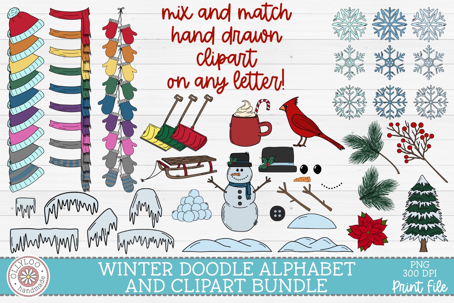 Mega Doodle Alphabet Bundle with Hand Drawn Clipart #1 2