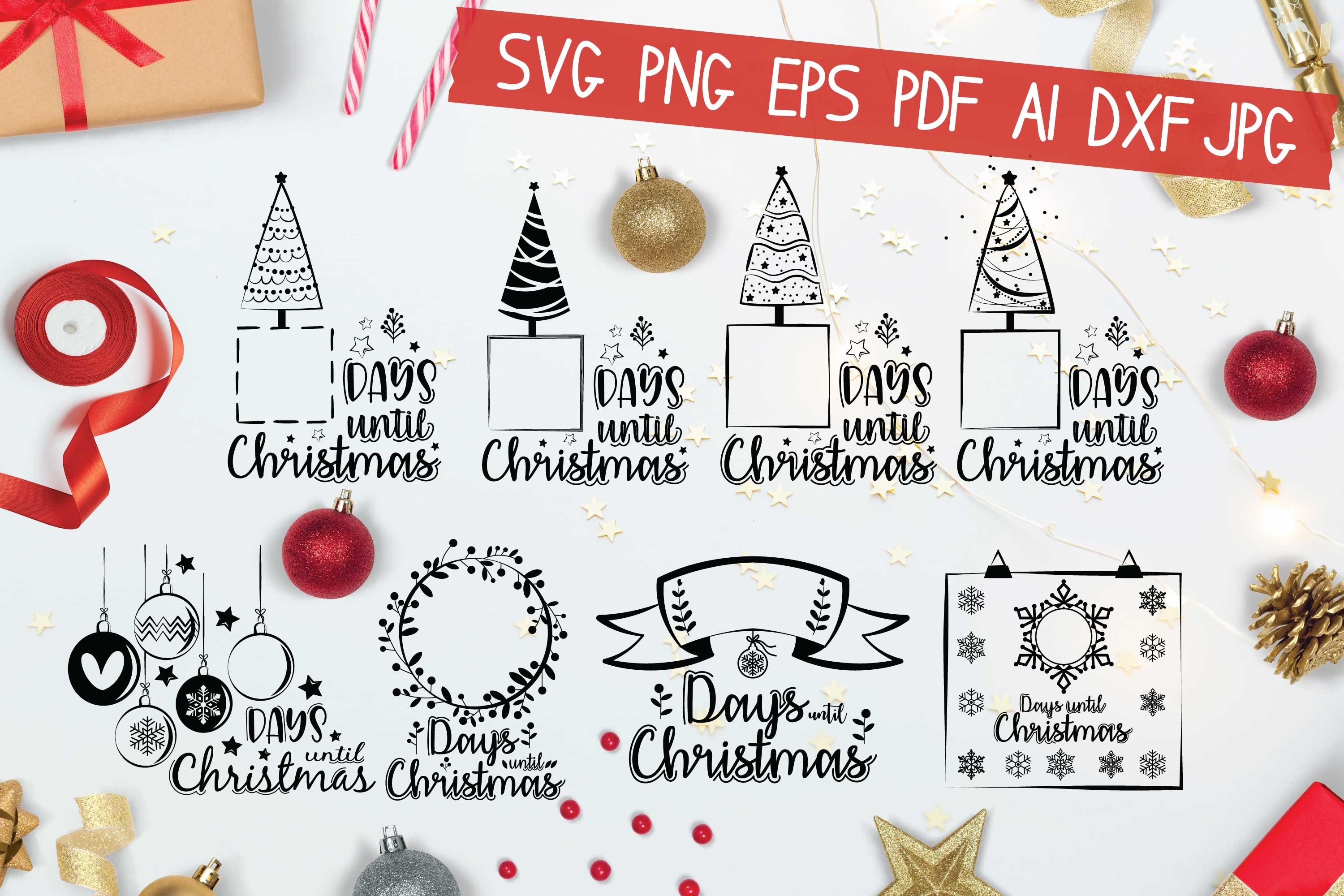 Days Until Christmas 8 Designs Svg