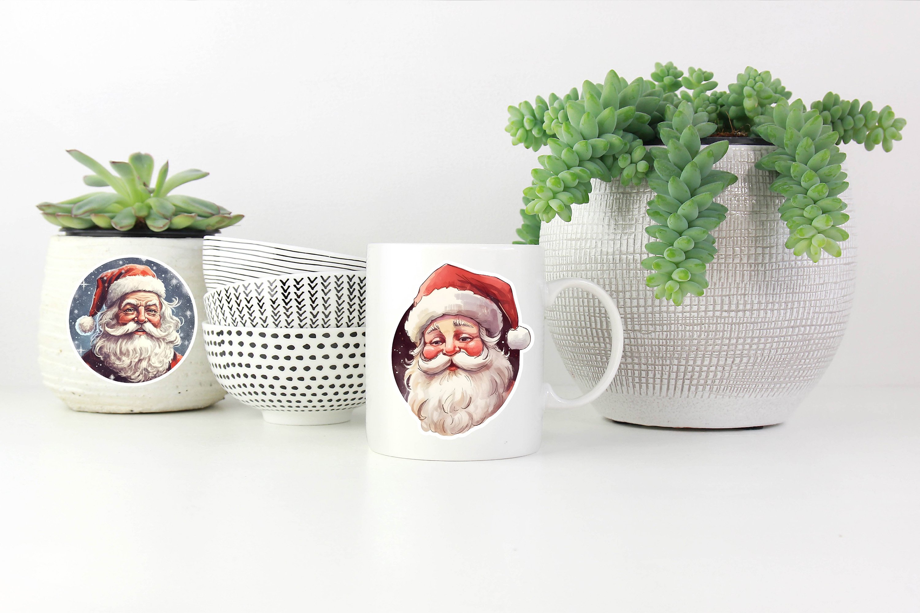 Santa Claus Stickers Bundle| 8PNG 2