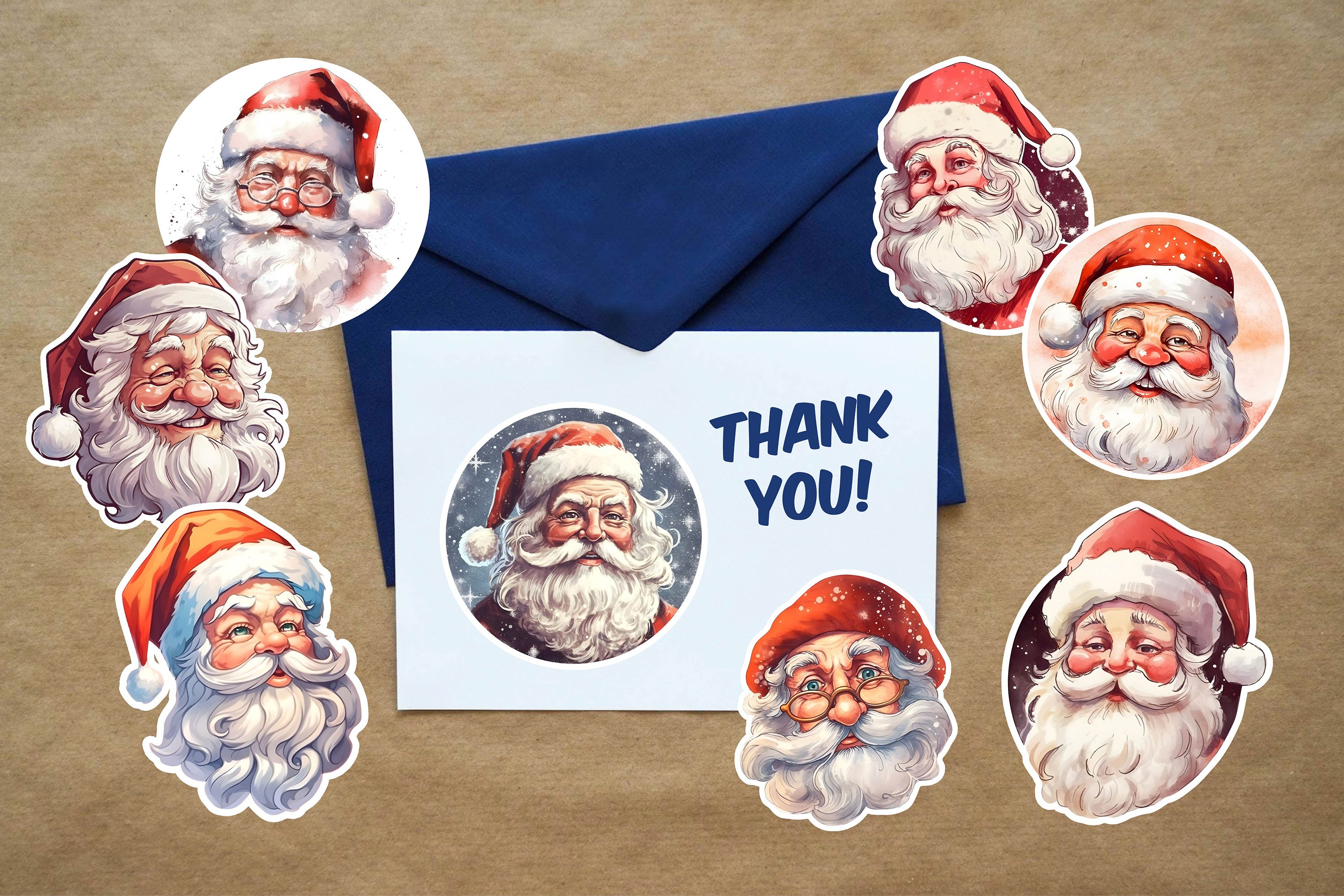 Santa Claus Stickers Bundle| 8PNG 3