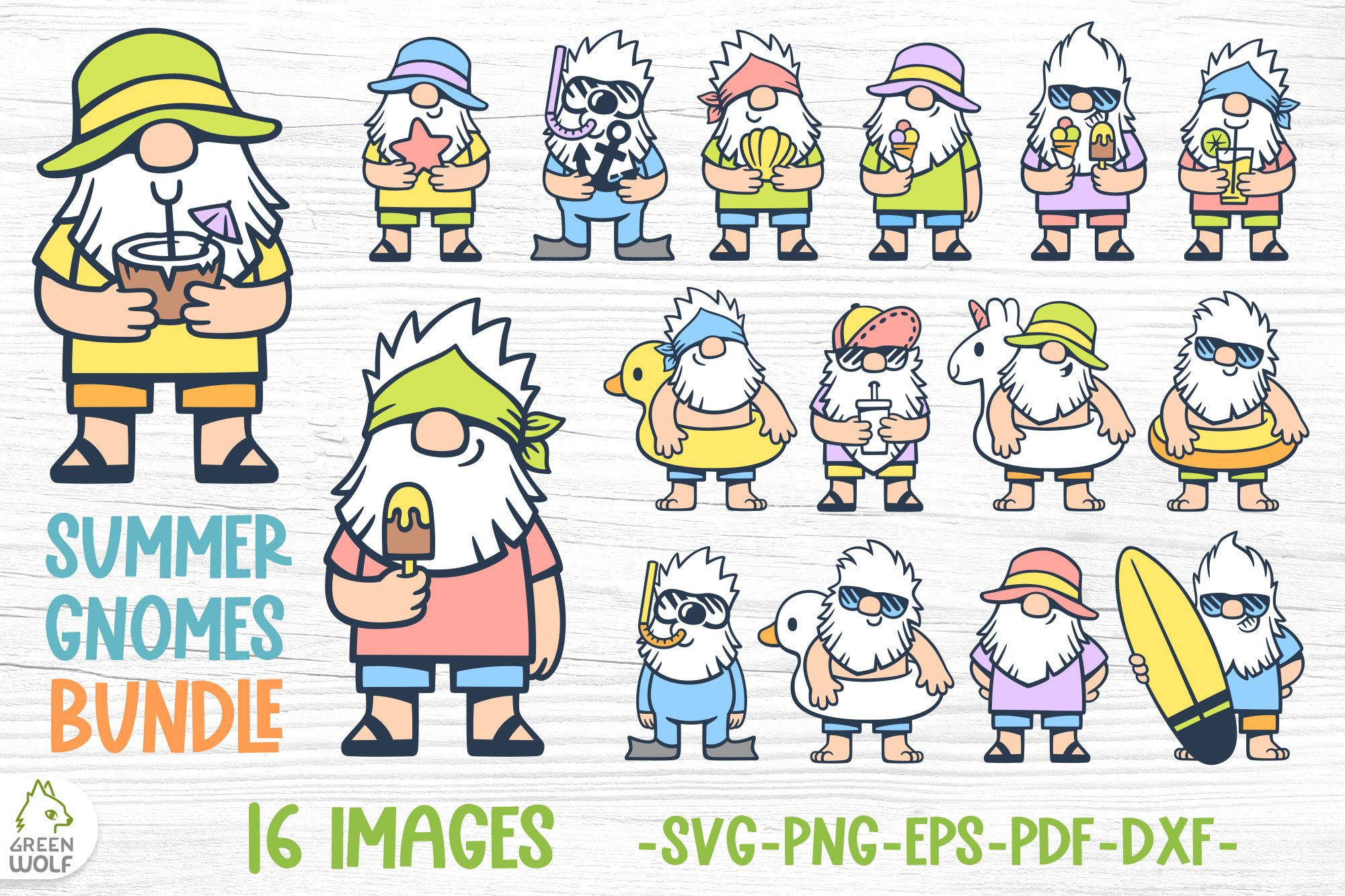 Summer gnomes bundle Beach gnomes Summer bundle Layered svg