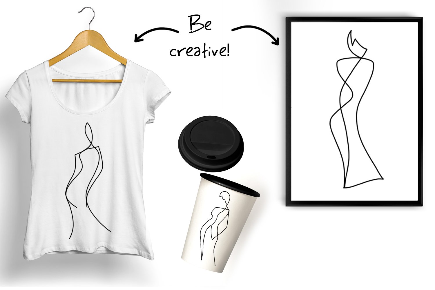 LINE ART WOMAN BODIES SET. ABSTRACT SINGLE LINE WOMAN. 2