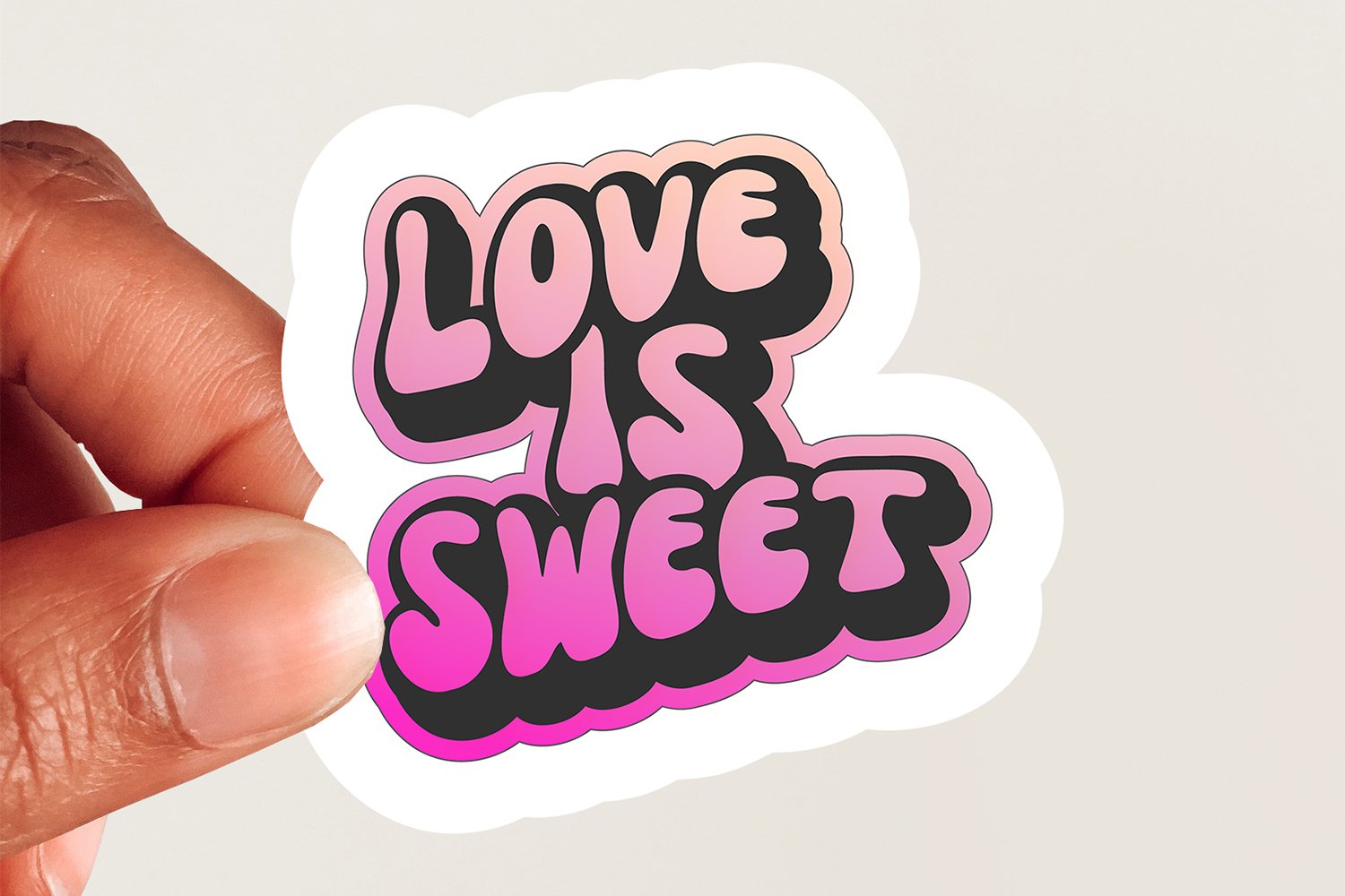 Set of 4 digital stickers - PNG and SVG - love retro pink 2