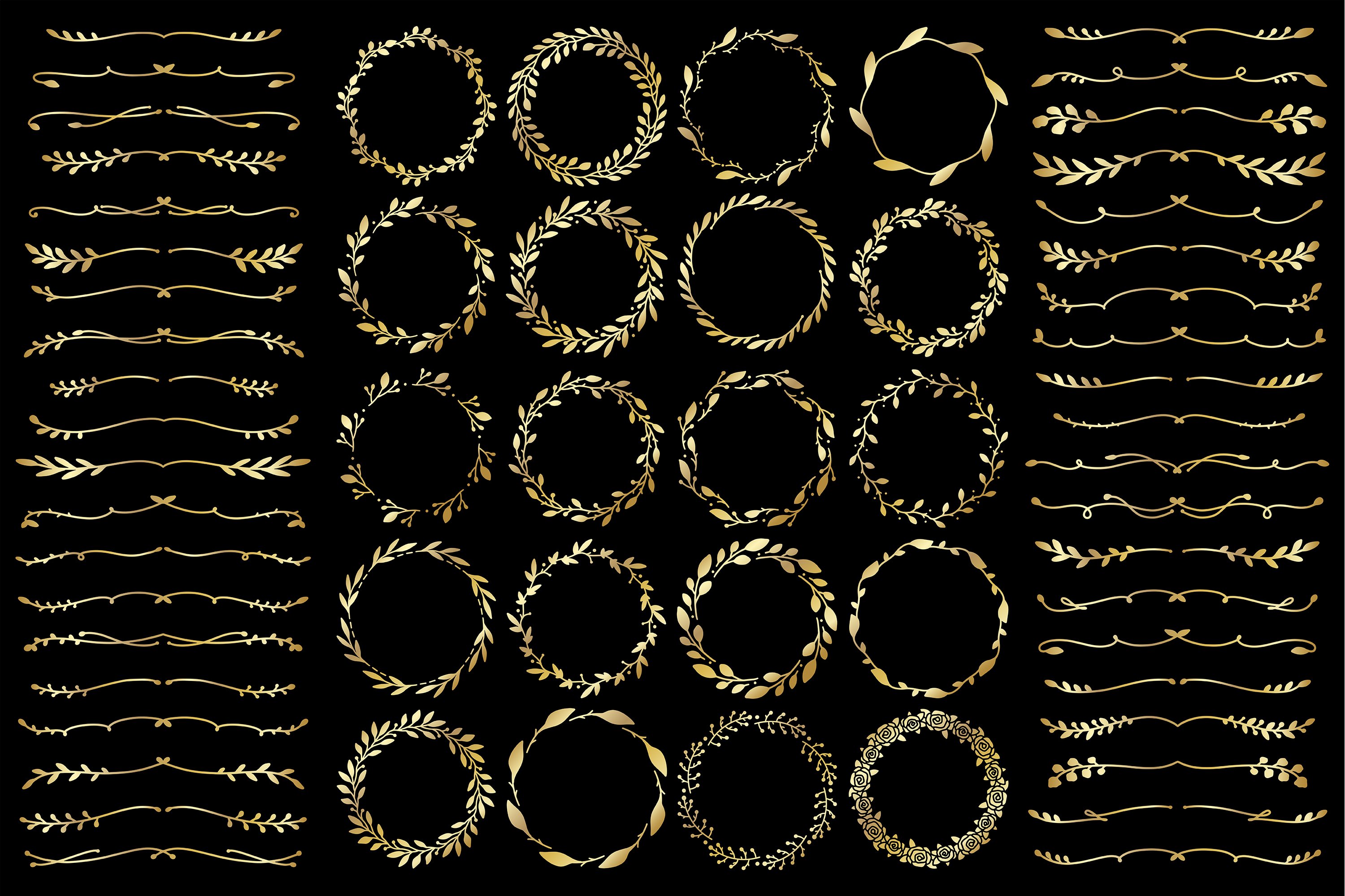Golden family monogram mega bundle PNG. Round signs PNG 2