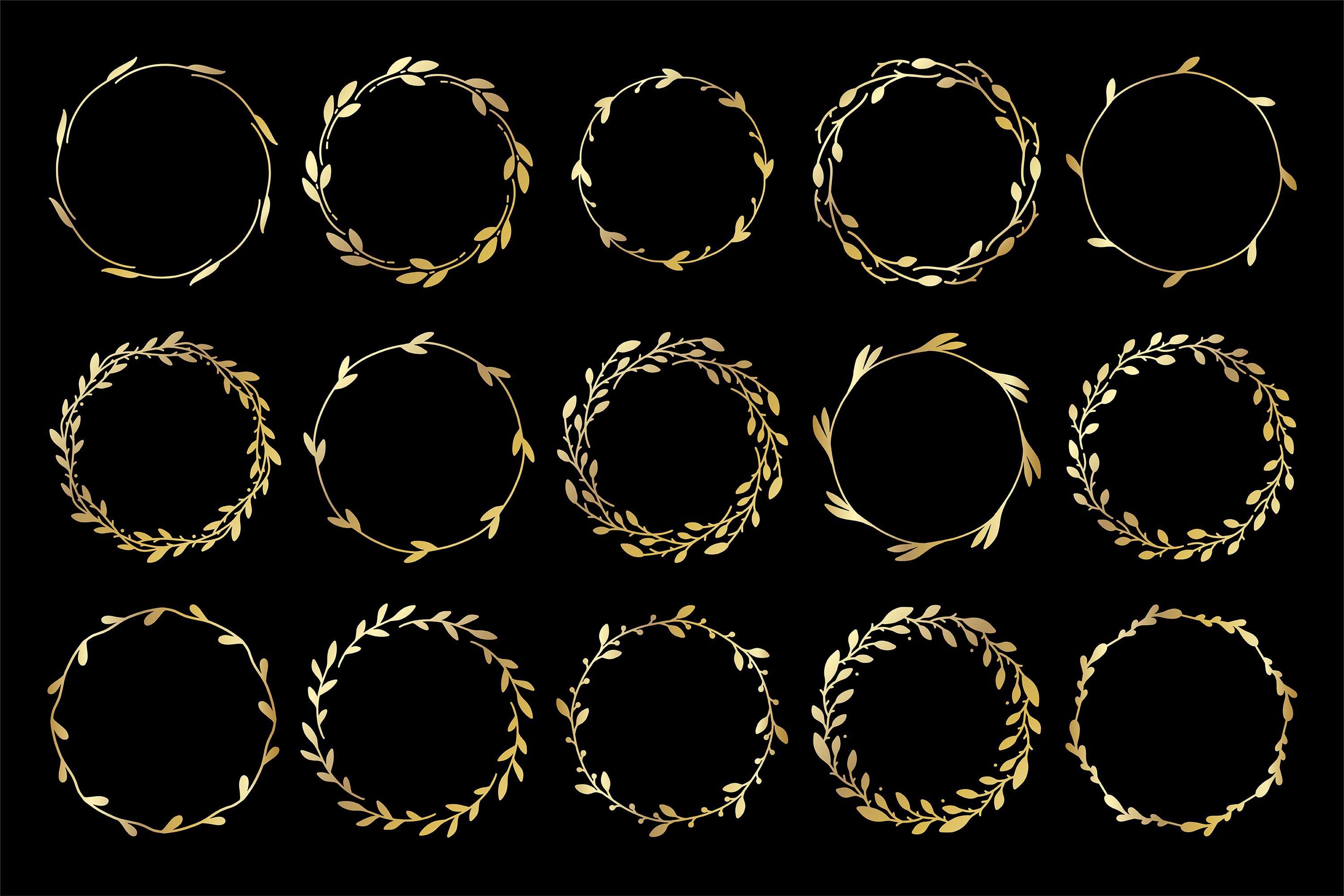 Golden family monogram mega bundle PNG. Round signs PNG 3