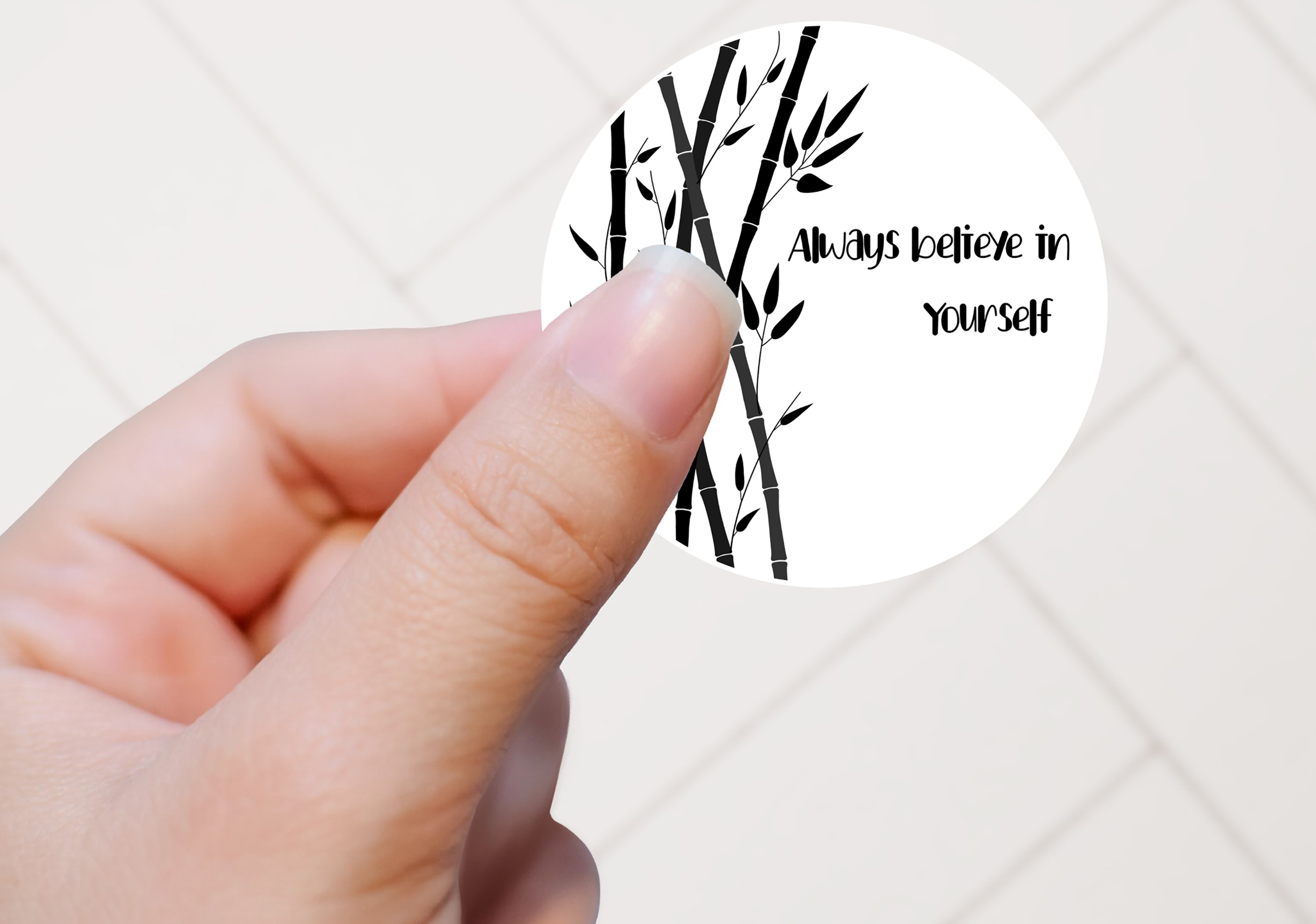 Motivational bamboo stickers. Inspirational quotes bundle 2