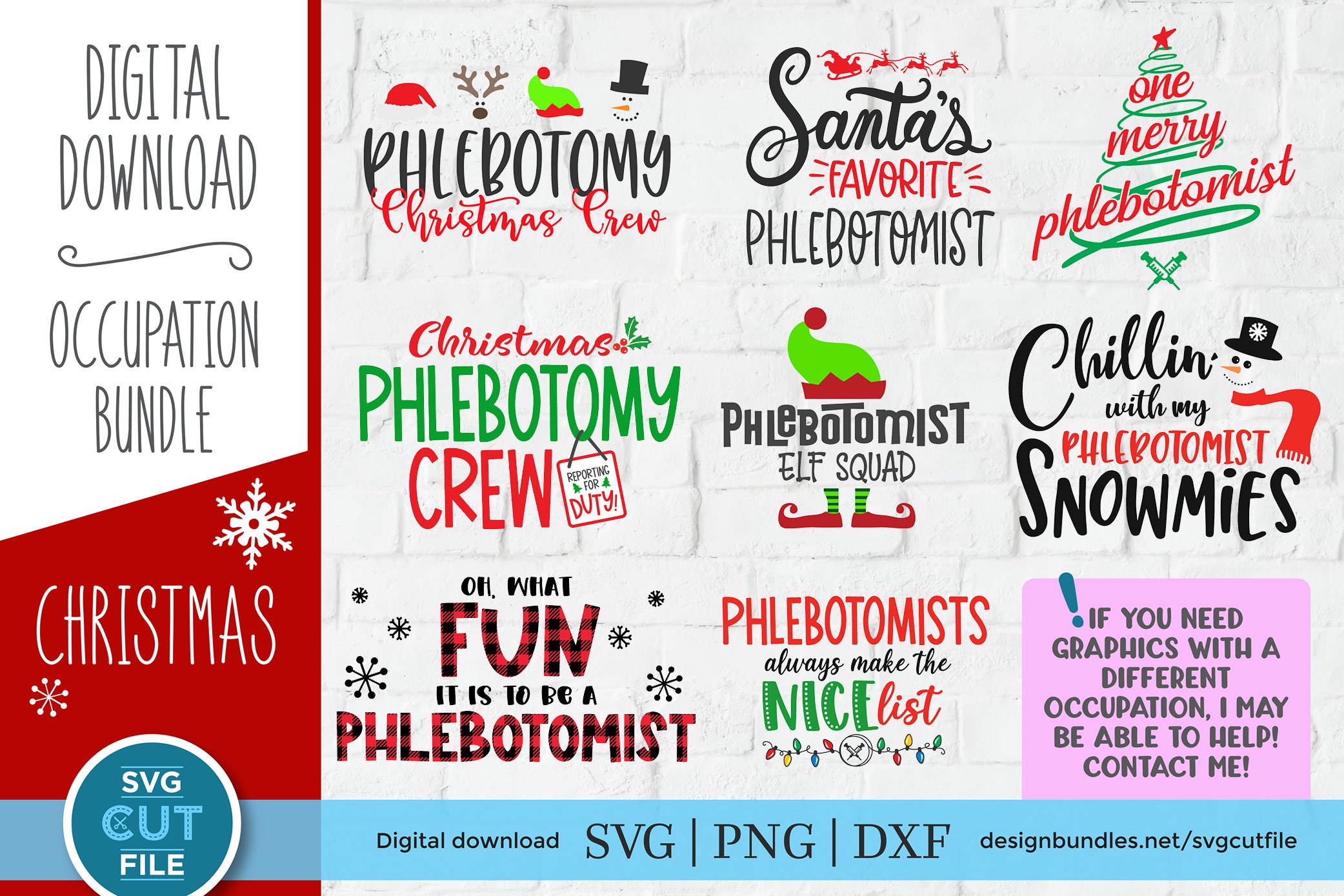 Christmas Phlebotomist svg bundle - a phlebotomy bundle