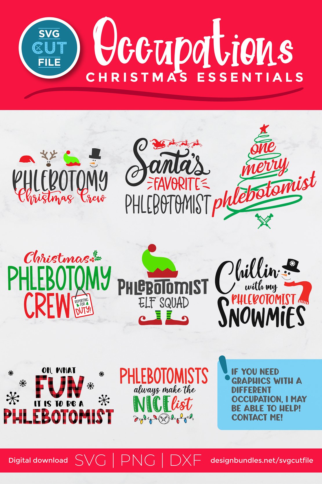 Christmas Phlebotomist svg bundle - a phlebotomy bundle 2