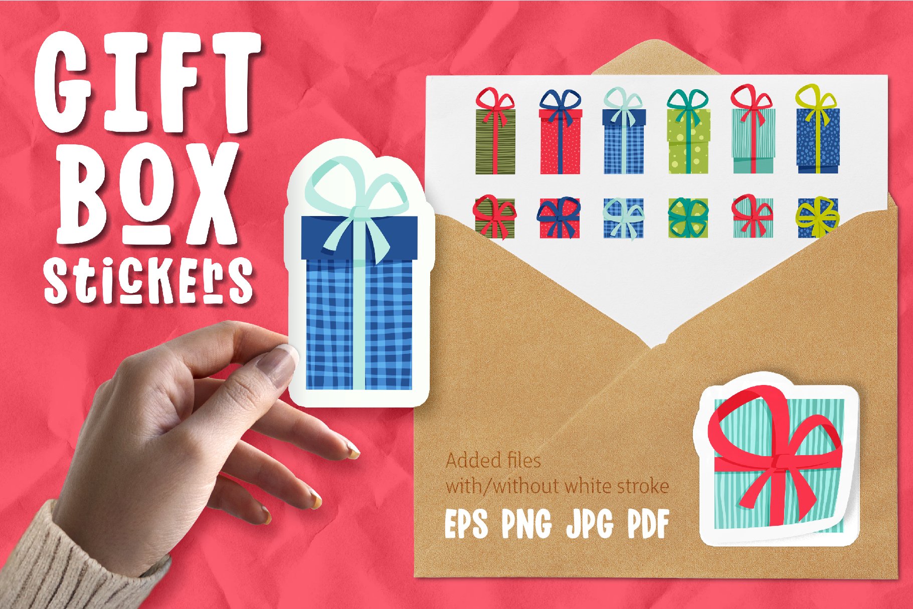 Gift Box Sticker Pack | Stickers Bundle | EPS PNG JPG