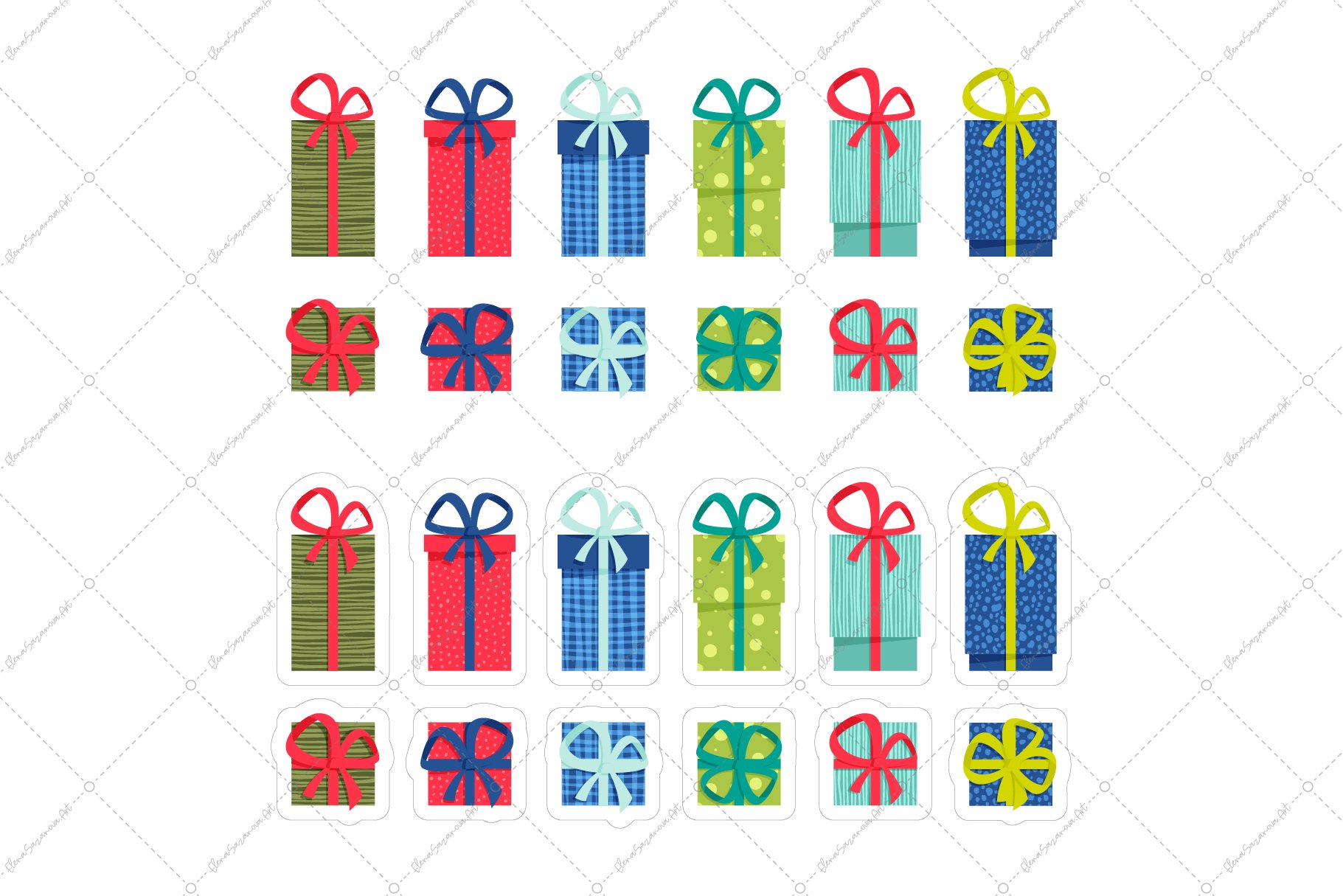 Gift Box Sticker Pack | Stickers Bundle | EPS PNG JPG 2