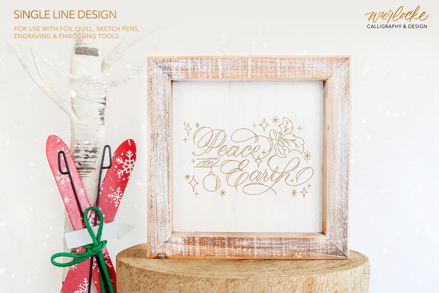 SVG Foil Christmas Single Line Design Bundle 2