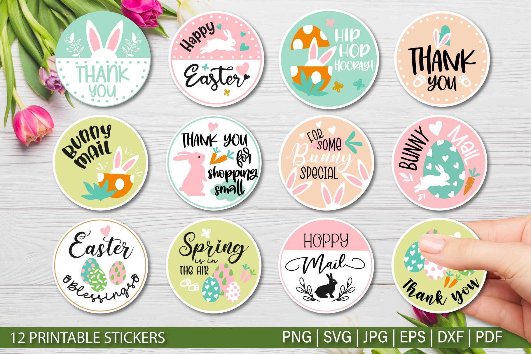 Easter Small Business Sticker Bundle | Thank You Stickers