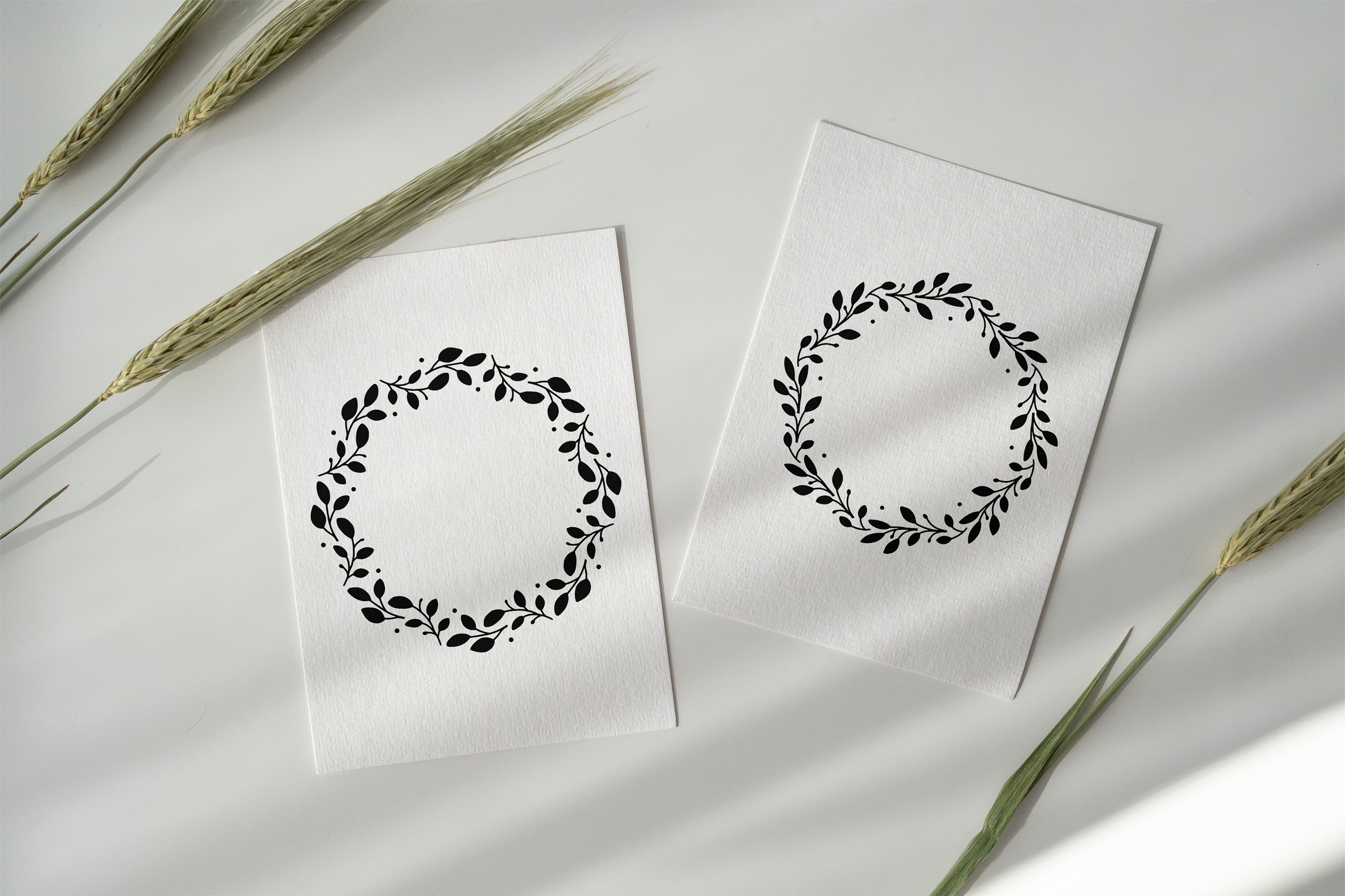 Floral wreaths and text dividers bundle 3