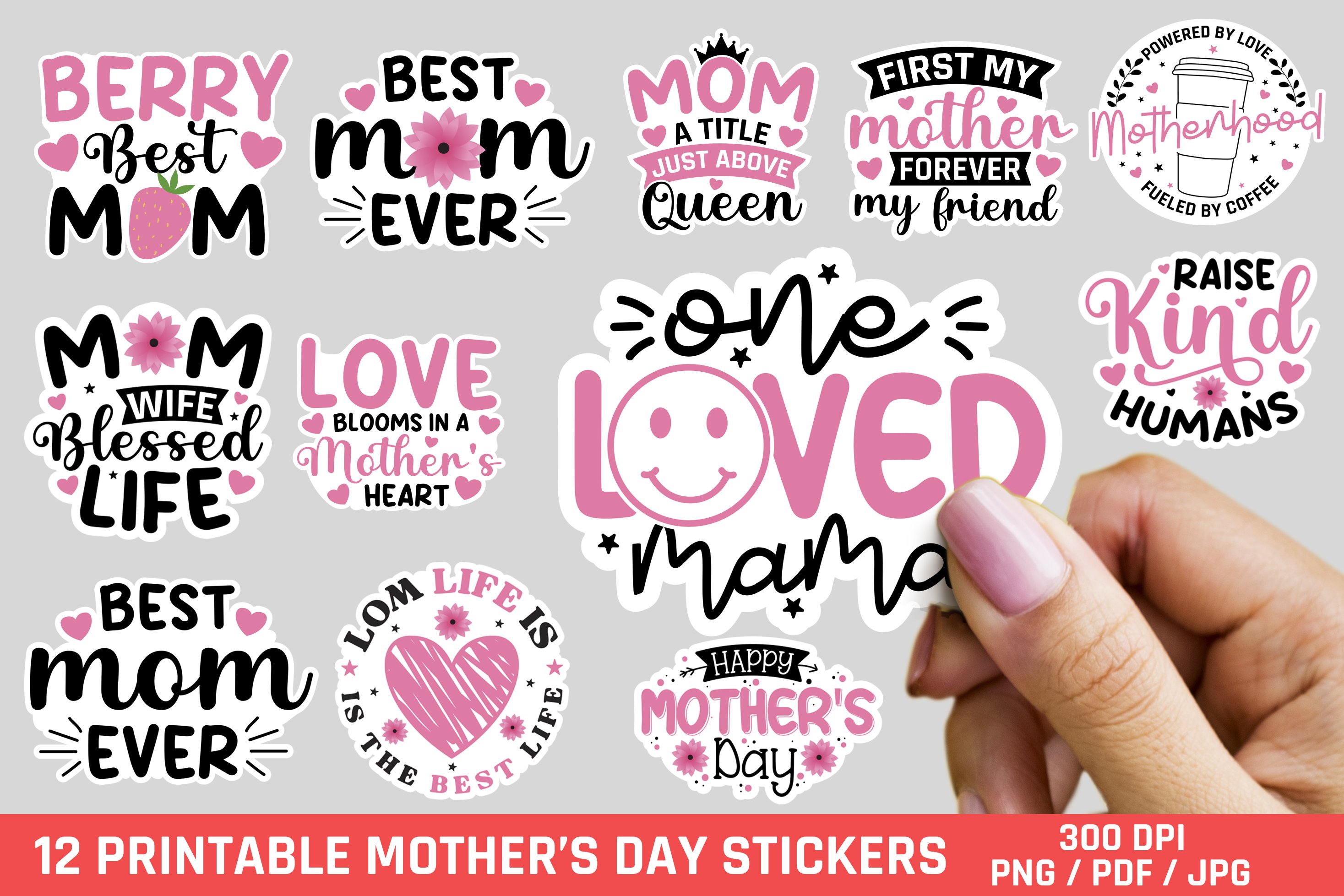 Mothers day stickers bundle, stickers, mom stickers