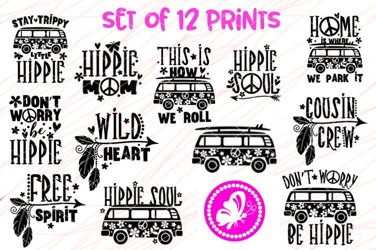 Bundle Hippie soul Camping Bus Flower svg Travel Adventure