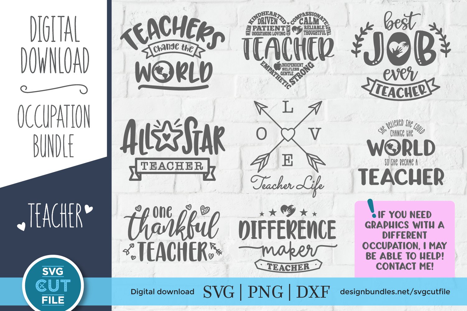 Teacher svg bundle - teacher appreciation bundle for Cricut