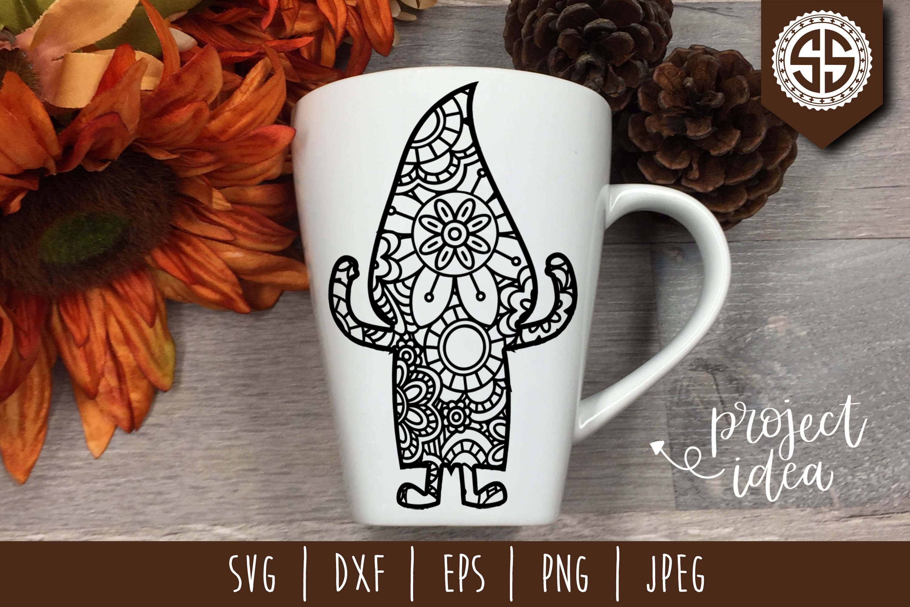 Gnome Mandala Zentangle Mini Bundle Set of 28 - SVG 3
