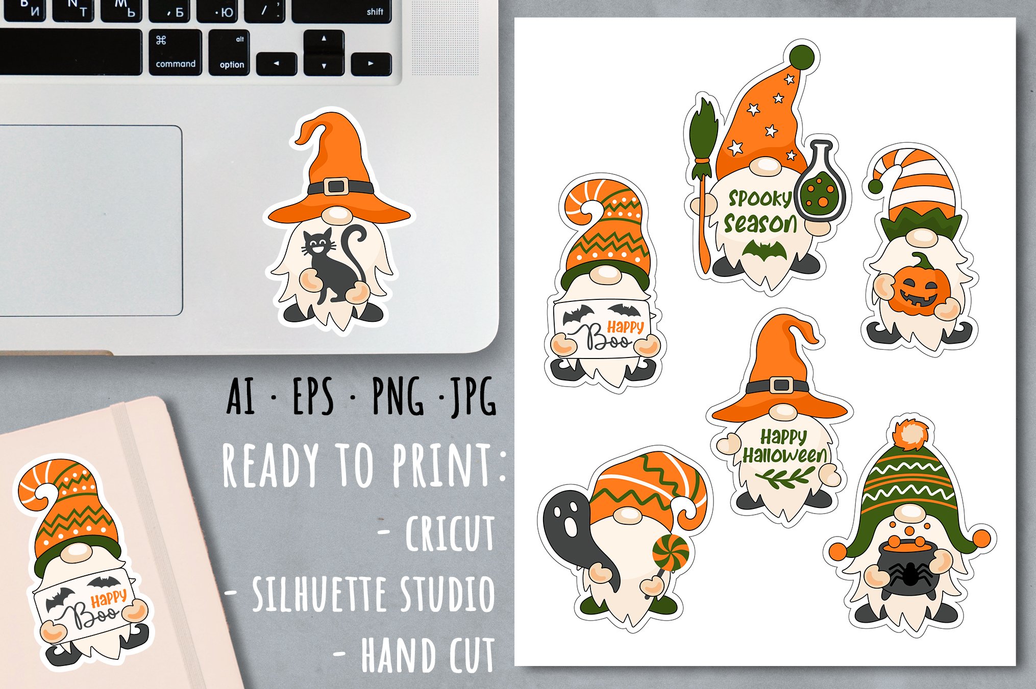 Halloween sticker bundle / Halloween stickers in PNG 3