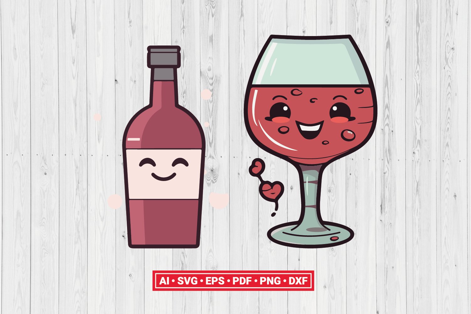 Cute Wine SVG Cut File Cricut Vector Clipart 2