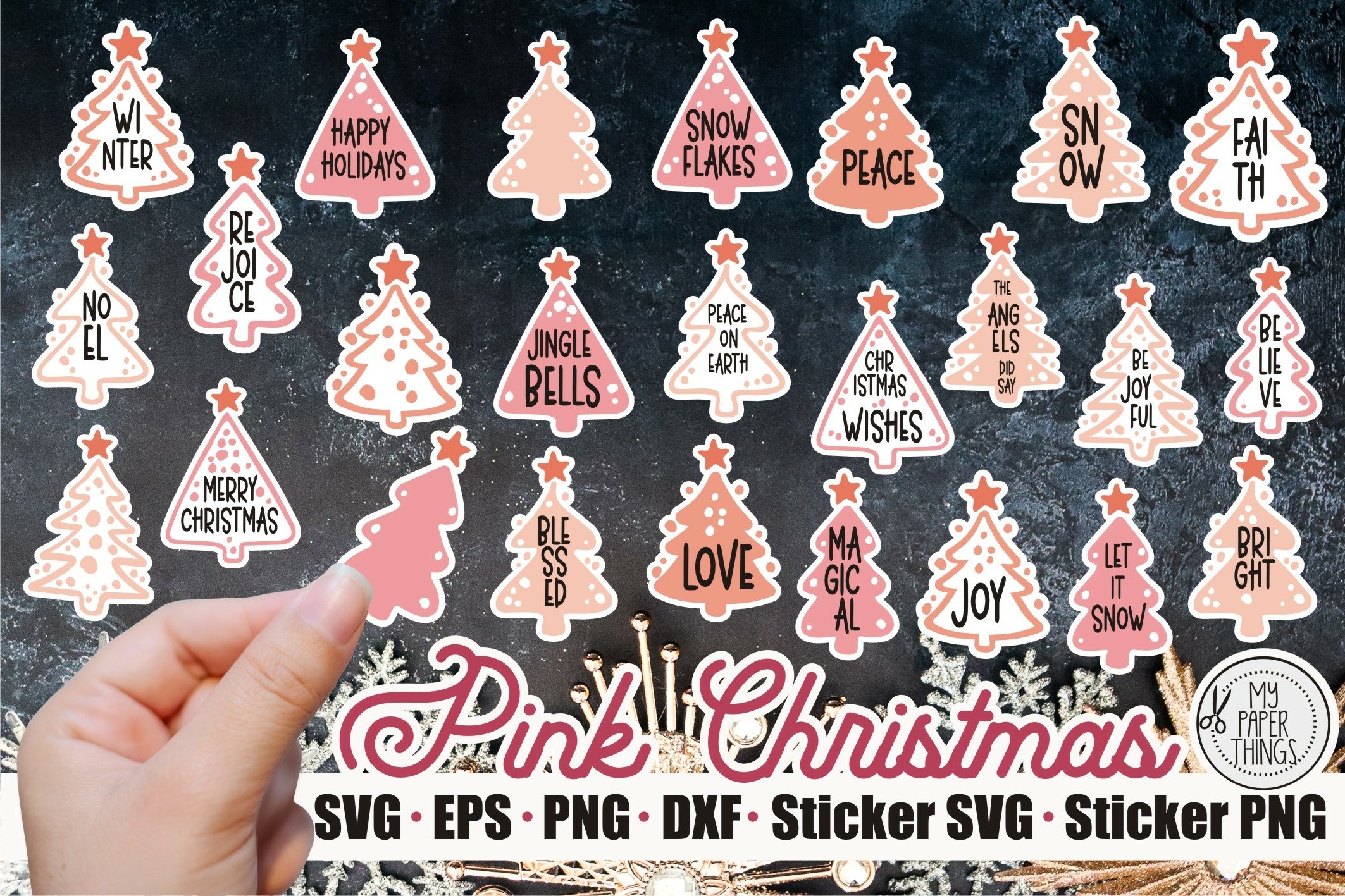 Christmas Stickers Bundle | Christmas Tree SVG Bundle