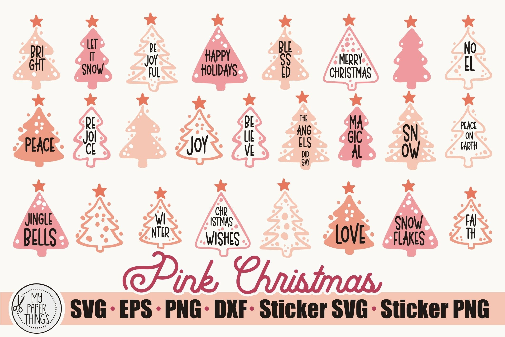 Christmas Stickers Bundle | Christmas Tree SVG Bundle 2