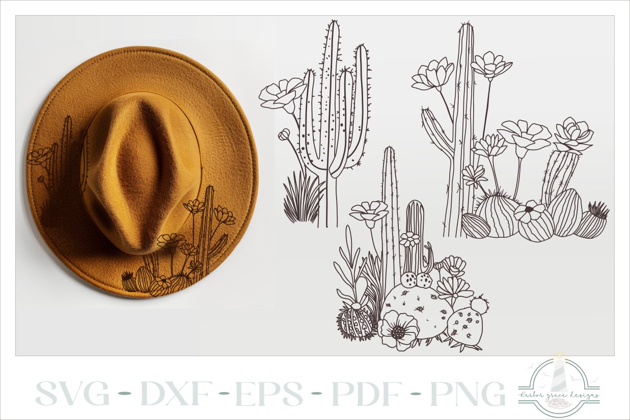 Cactus Hat Burning Design - For Pyrography