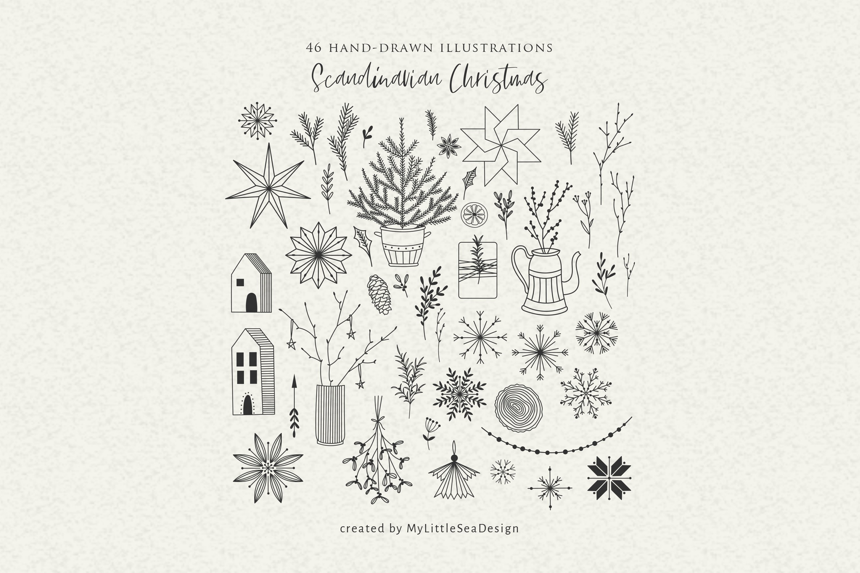 Scandinavian Christmas Svg Bundle, Christmas Svg Clipart