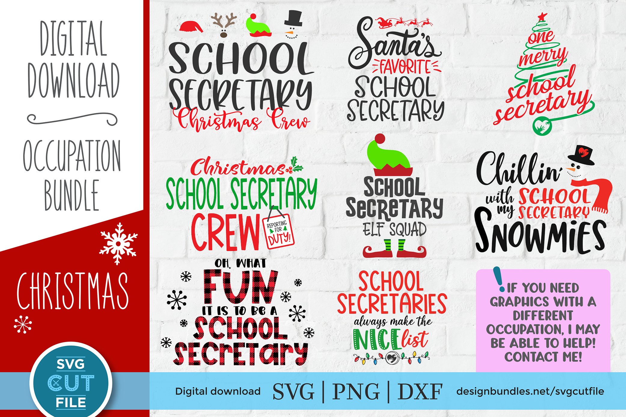 Christmas School Secretary svg bundle - Santas Favorite svg