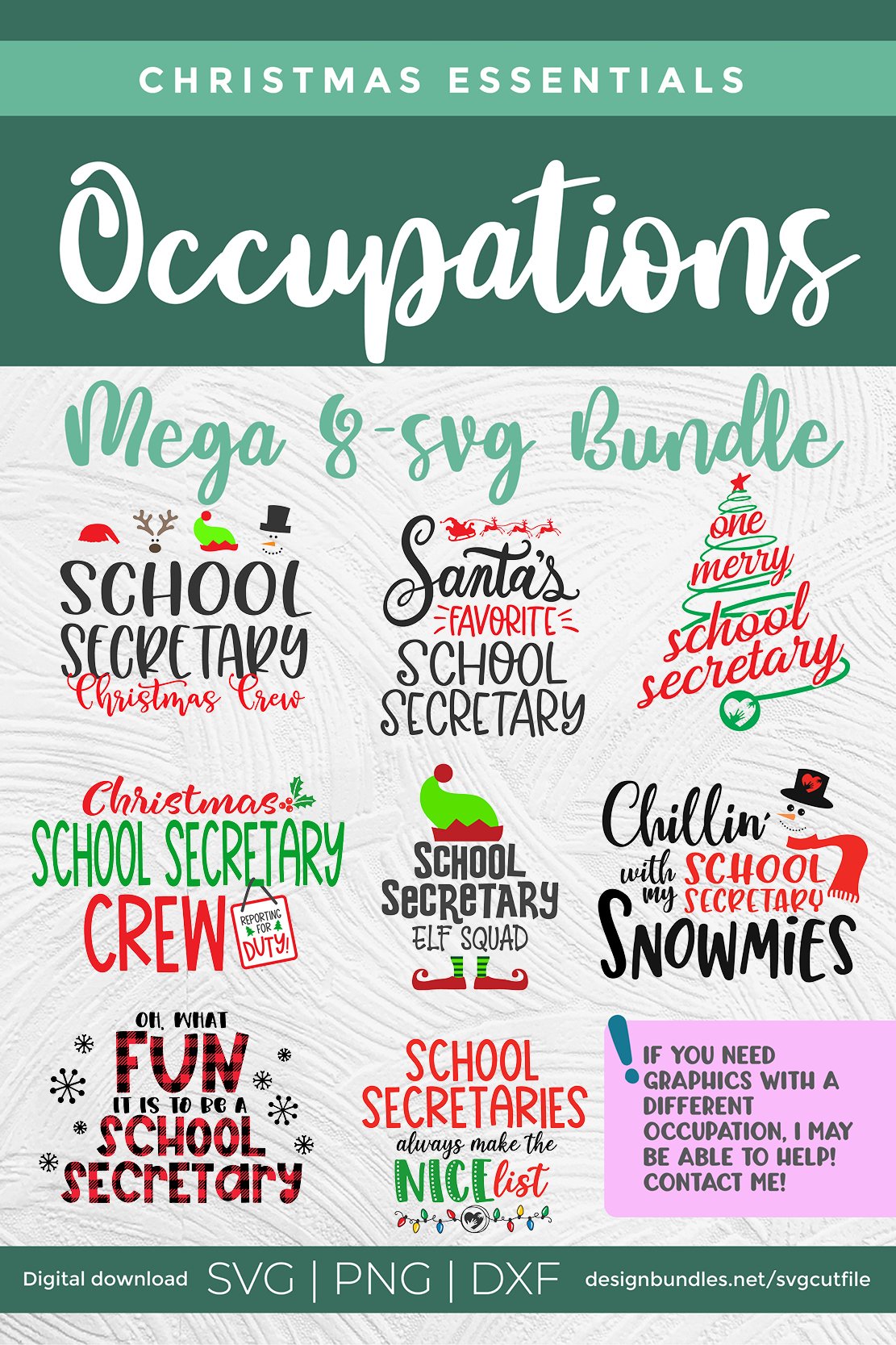 Christmas School Secretary svg bundle - Santas Favorite svg 3