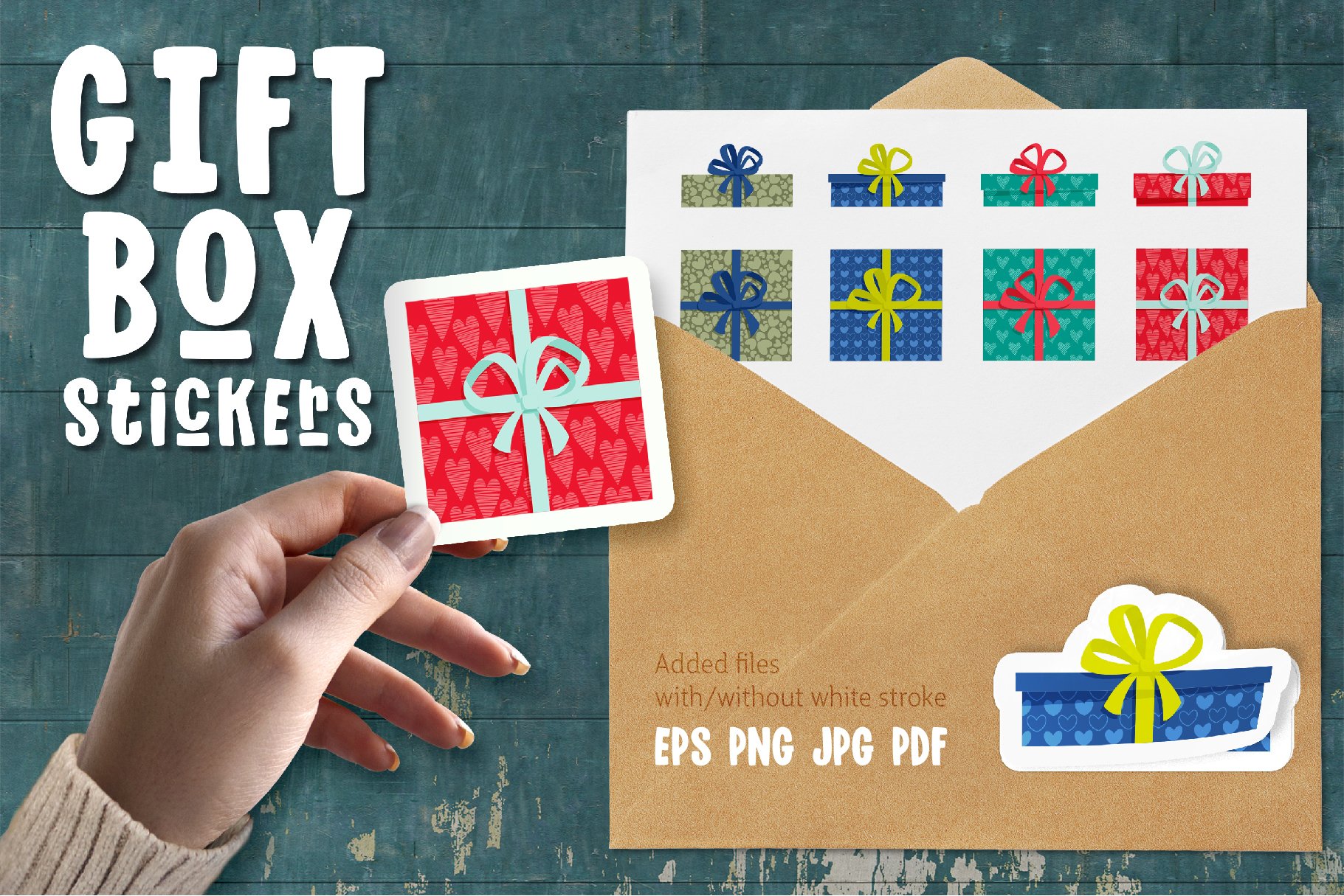 Gift Box Sticker Pack | Stickers Bundle | EPS PNG JPG