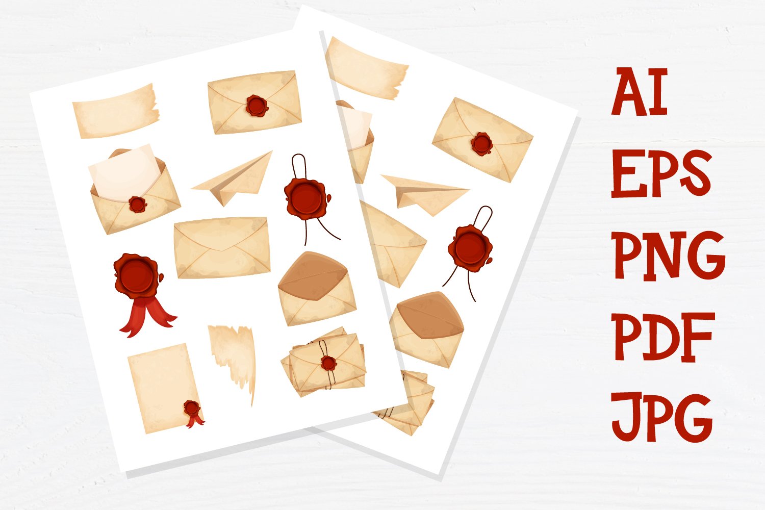 ENVELOPE VINTAGE Printable stickers PDF PNG 2