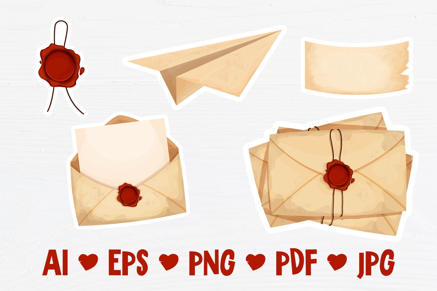 ENVELOPE VINTAGE Printable stickers PDF PNG 3