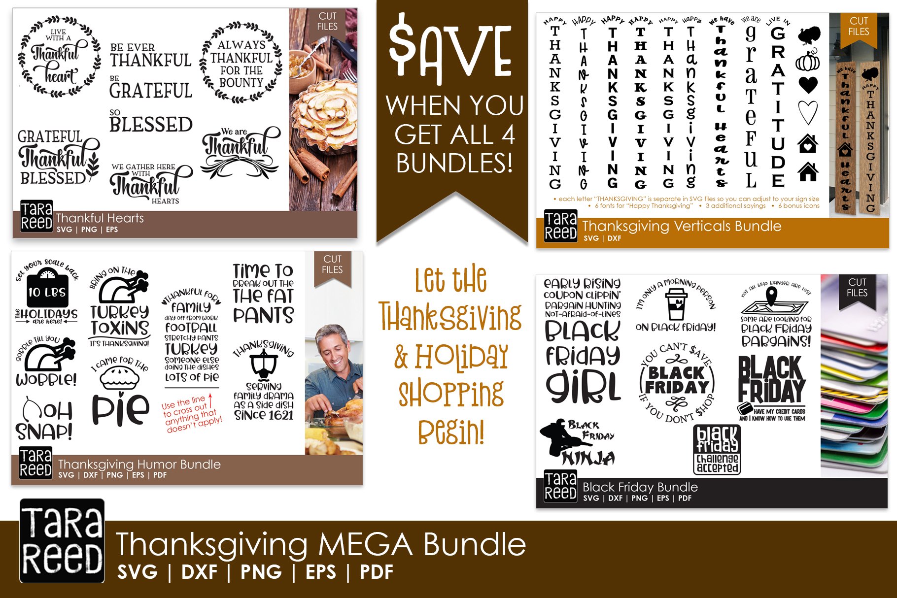 Thanksgiving MEGA Bundle - SVG and Cut Files for Crafters