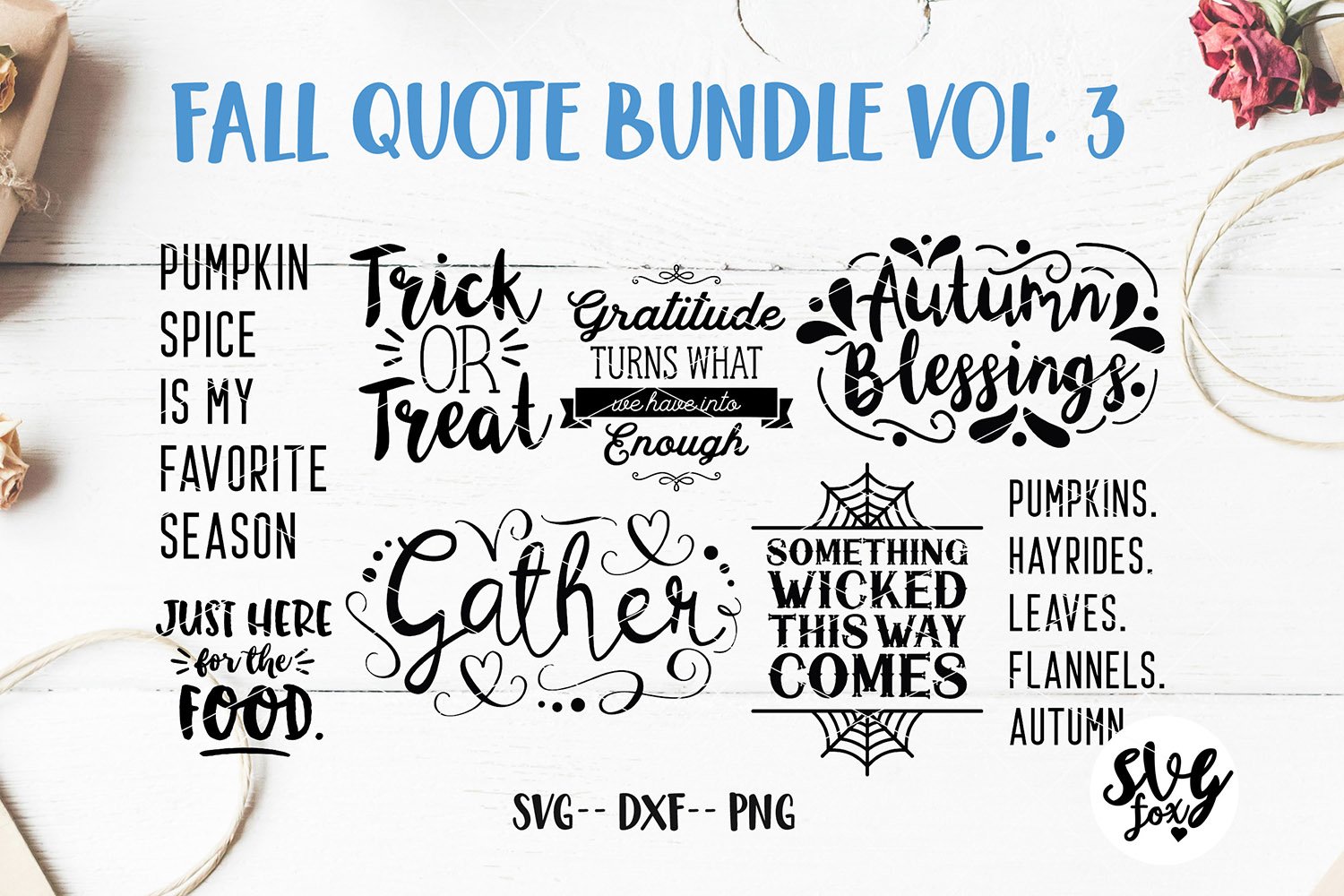 MEGA FALL BUNDLE Hand Lettered SVG Files DXF PNG 3