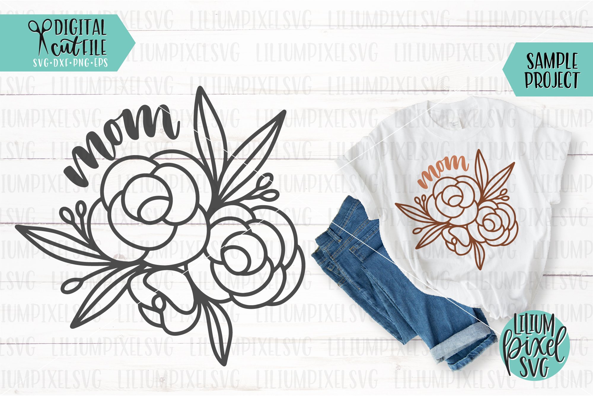 Mothers Day SVG, Mom Flower Bouquet Mini Bundle 3