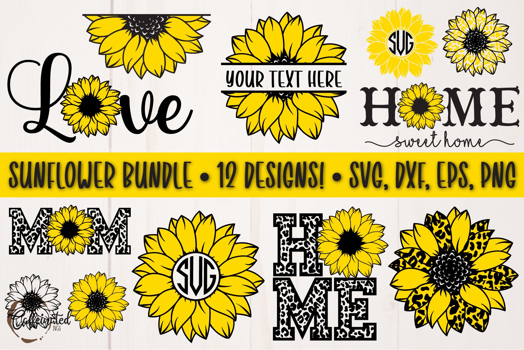 Sunflower SVG Bundle -12 Sunflower SVG Designs