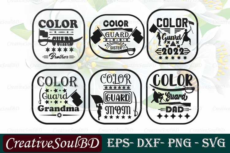 Color Guard SVG Bundle Cut File,