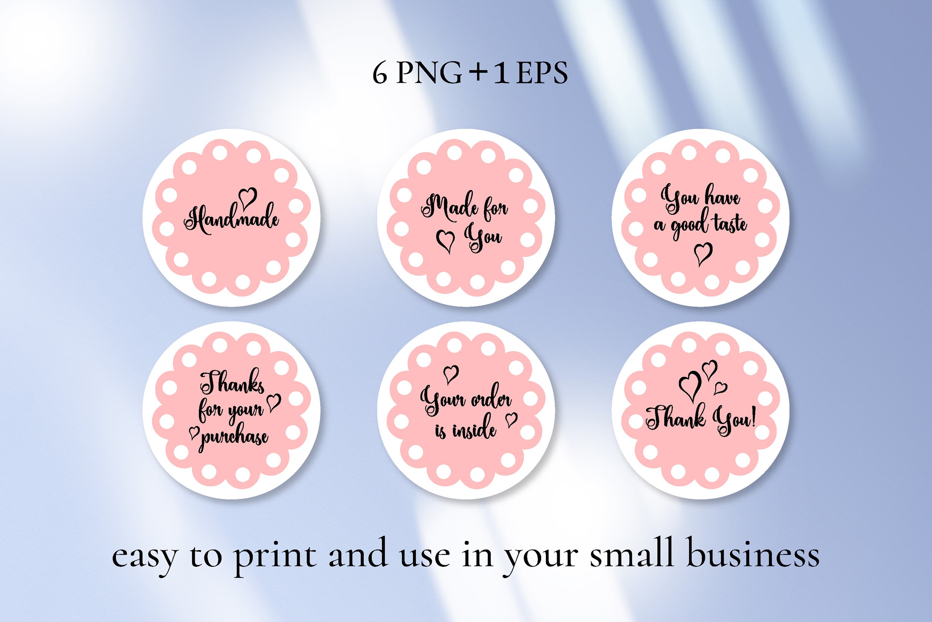Cute Business Stickers Pack | PNG Handmade | Thank You label 2