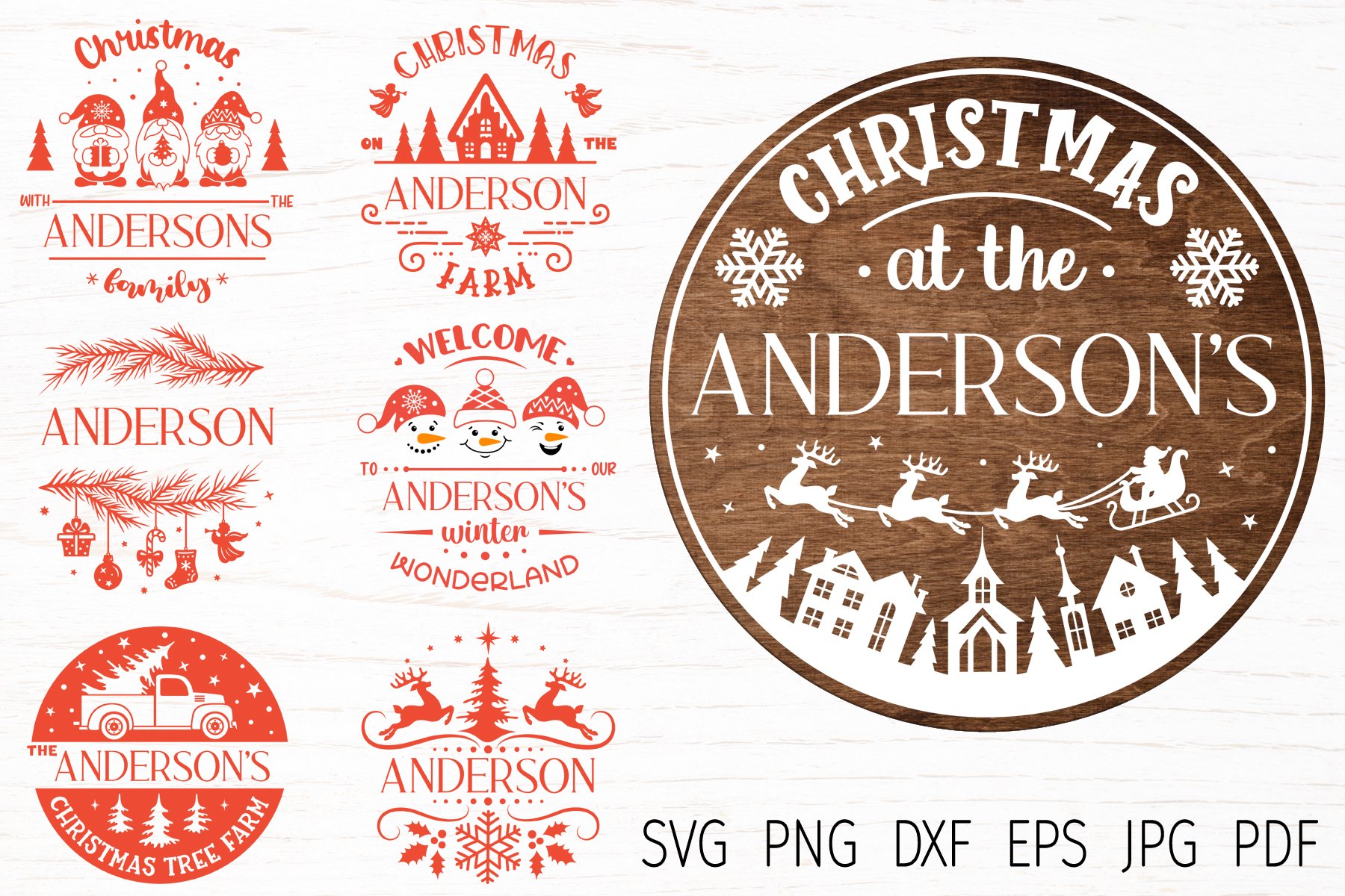 Christmas Monogram svg, Christmas door sign bundle svg cut